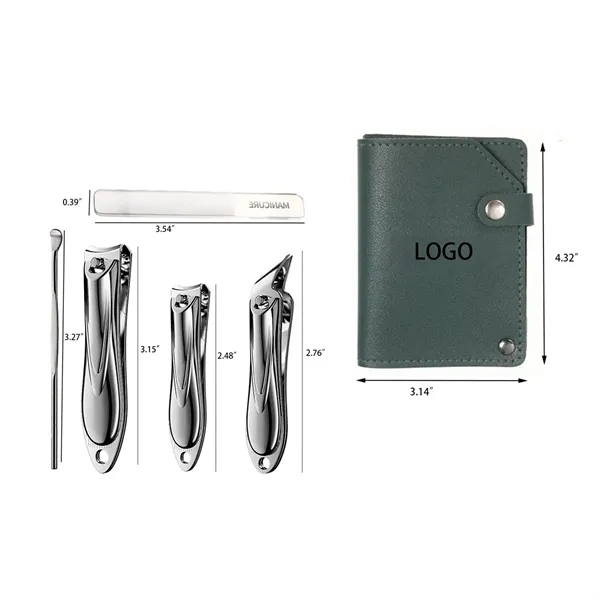 5-pc Round-textured Nail Clippers Set in Leather Case - 5-pc Round-textured Nail Clippers Set in Leather Case - Image 1 of 1