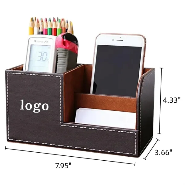 Minimalist Multi-Functional Leather Desktop Pen Organizer - Minimalist Multi-Functional Leather Desktop Pen Organizer - Image 2 of 3