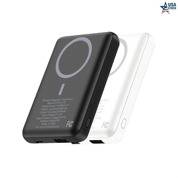 PowerPort 5000mAh Magnetic Power Bank with Wireless Charging - PowerPort 5000mAh Magnetic Power Bank with Wireless Charging - Image 0 of 13