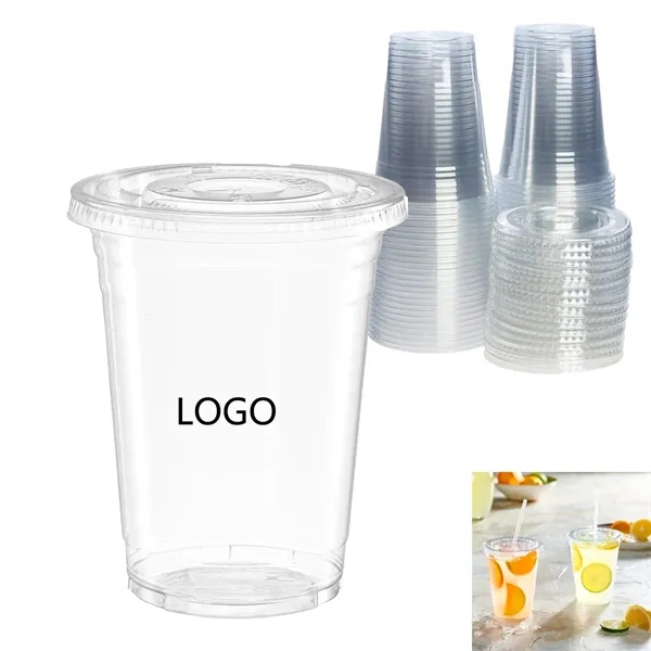 24 OZ Clear PET Disposable Coffee Cups with Flat Lids - 24 OZ Clear PET Disposable Coffee Cups with Flat Lids - Image 0 of 2
