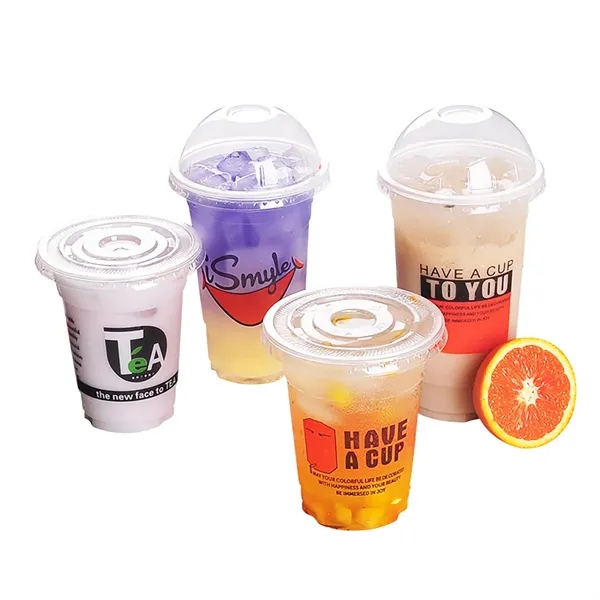 24 OZ Clear PET Disposable Coffee Cups with Flat Lids - 24 OZ Clear PET Disposable Coffee Cups with Flat Lids - Image 1 of 2