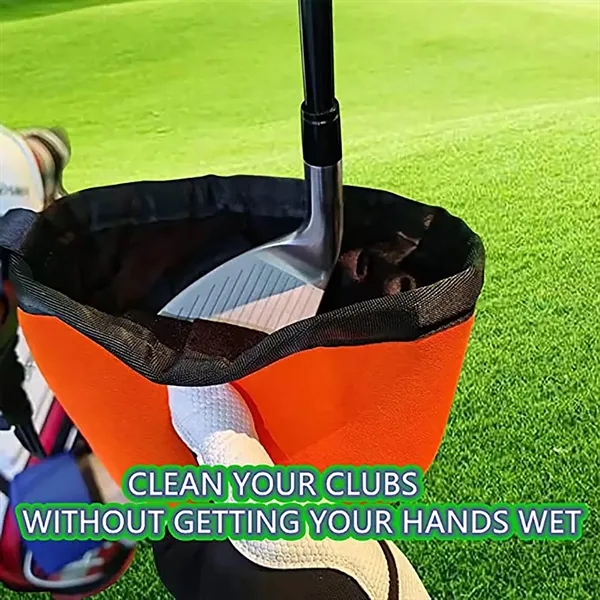 Golf Club And Ball Cleaning Bag With Removable Clip - Golf Club And Ball Cleaning Bag With Removable Clip - Image 4 of 4