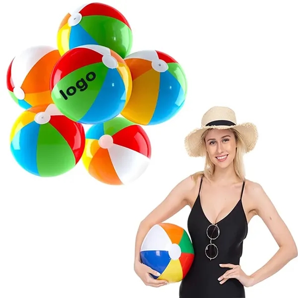 16" Inflatable Beach Ball With 6 Panels - 16" Inflatable Beach Ball With 6 Panels - Image 0 of 2