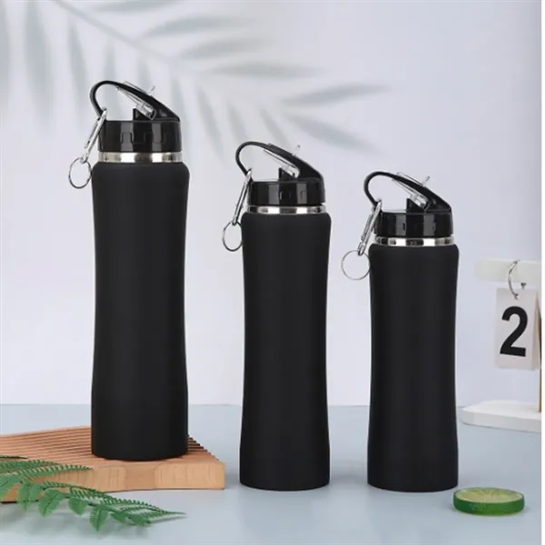 17/20/25 Oz Stainless Steel Water Bottle with Lid and Straw - 17/20/25 Oz Stainless Steel Water Bottle with Lid and Straw - Image 3 of 5
