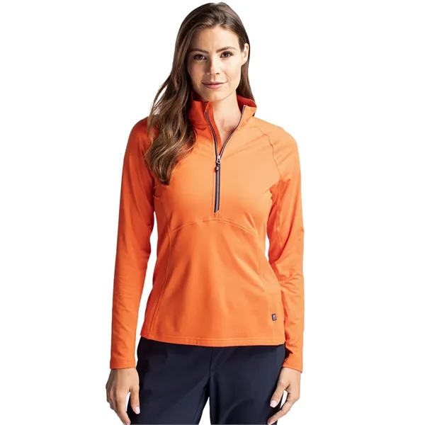 Cutter & Buck Adapt Knit Stretch Womens Half Zip Pullover - Cutter & Buck Adapt Knit Stretch Womens Half Zip Pullover - Image 1 of 11