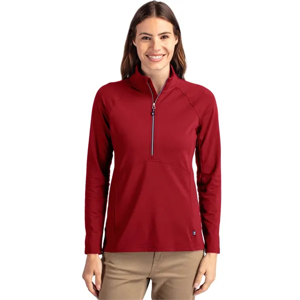 Cutter & Buck Adapt Knit Stretch Womens Half Zip Pullover - Cutter & Buck Adapt Knit Stretch Womens Half Zip Pullover - Image 3 of 11