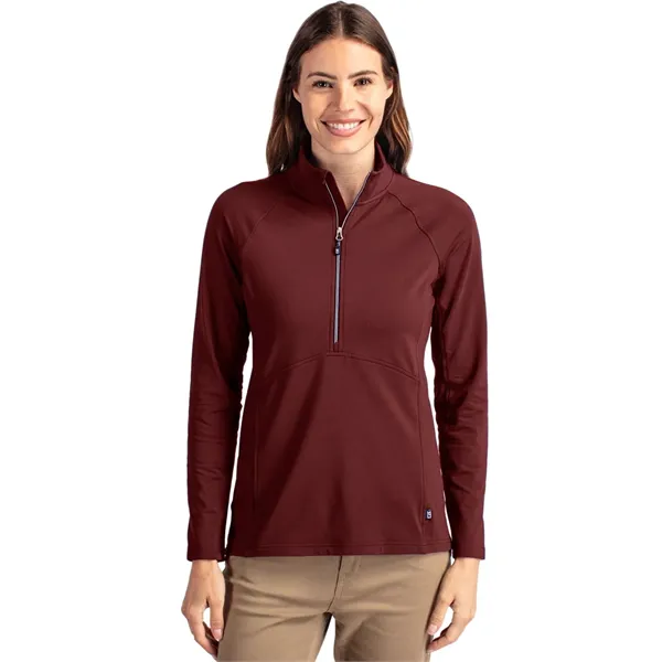 Cutter & Buck Adapt Knit Stretch Womens Half Zip Pullover - Cutter & Buck Adapt Knit Stretch Womens Half Zip Pullover - Image 4 of 11