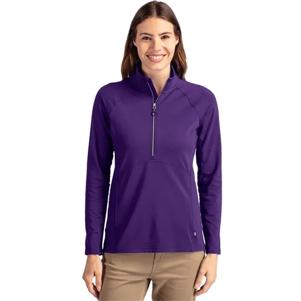 Cutter & Buck Adapt Knit Stretch Womens Half Zip Pullover - Cutter & Buck Adapt Knit Stretch Womens Half Zip Pullover - Image 5 of 11