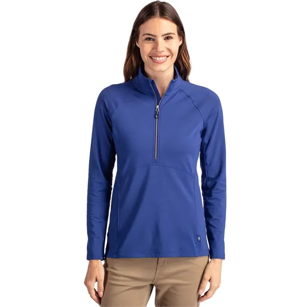 Cutter & Buck Adapt Knit Stretch Womens Half Zip Pullover - Cutter & Buck Adapt Knit Stretch Womens Half Zip Pullover - Image 6 of 11