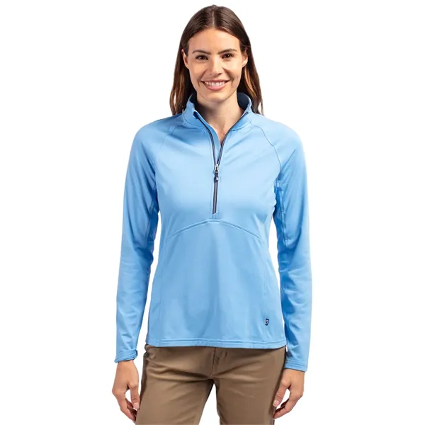 Cutter & Buck Adapt Knit Stretch Womens Half Zip Pullover - Cutter & Buck Adapt Knit Stretch Womens Half Zip Pullover - Image 7 of 11