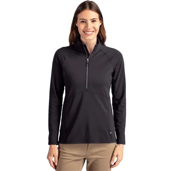 Cutter & Buck Adapt Knit Stretch Womens Half Zip Pullover - Cutter & Buck Adapt Knit Stretch Womens Half Zip Pullover - Image 9 of 11