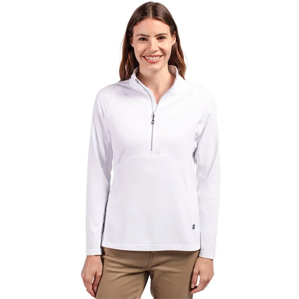Cutter & Buck Adapt Knit Stretch Womens Half Zip Pullover - Cutter & Buck Adapt Knit Stretch Womens Half Zip Pullover - Image 11 of 11