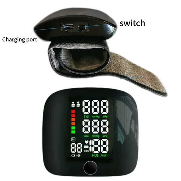 LED Large Screen Portable Home Wrist Blood Pressure Monitor - LED Large Screen Portable Home Wrist Blood Pressure Monitor - Image 2 of 3