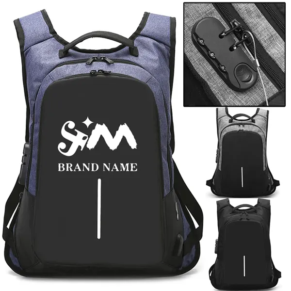 Large Anti Theft Travel Backpack combination lock steel rope - Large Anti Theft Travel Backpack combination lock steel rope - Image 0 of 7