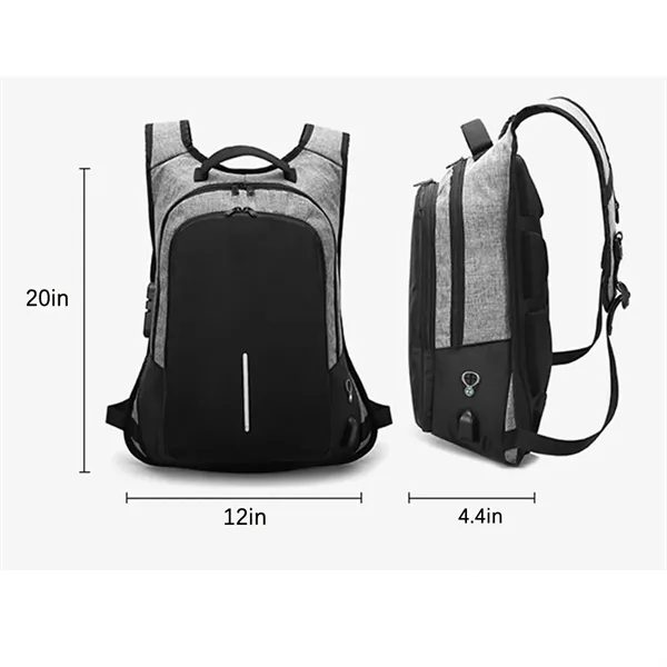 Large Anti Theft Travel Backpack combination lock steel rope - Large Anti Theft Travel Backpack combination lock steel rope - Image 7 of 7