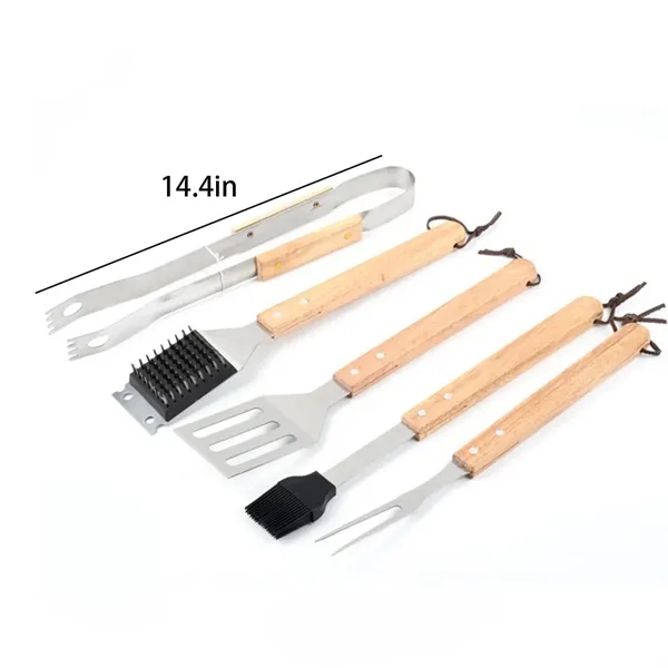 5-Piece Stainless Steel BBQ Grill Tool Set With Storage Bag - 5-Piece Stainless Steel BBQ Grill Tool Set With Storage Bag - Image 1 of 4