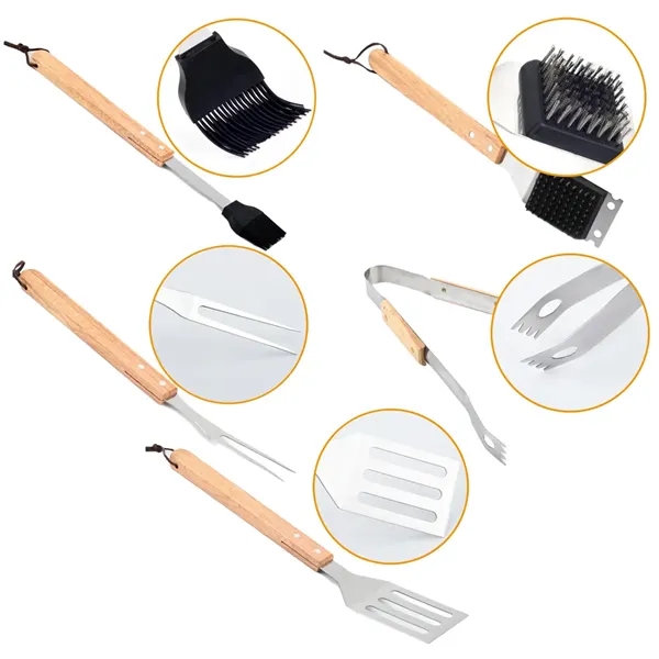 5-Piece Stainless Steel BBQ Grill Tool Set With Storage Bag - 5-Piece Stainless Steel BBQ Grill Tool Set With Storage Bag - Image 2 of 4