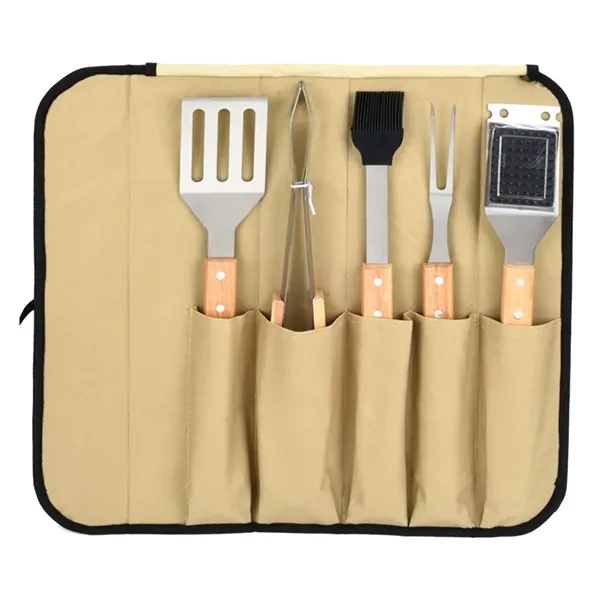 5-Piece Stainless Steel BBQ Grill Tool Set With Storage Bag - 5-Piece Stainless Steel BBQ Grill Tool Set With Storage Bag - Image 4 of 4
