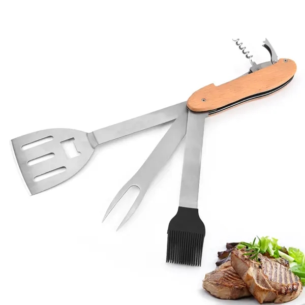 5 In 1 Foldable BBQ Multi Tool Barbecue Grill Accessories - 5 In 1 Foldable BBQ Multi Tool Barbecue Grill Accessories - Image 2 of 6