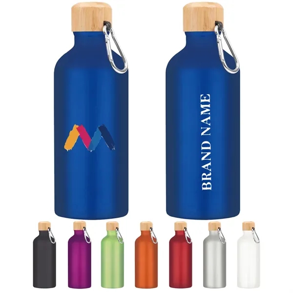 22 Oz. Aluminum  Bike sport Bottle With Bamboo Lid - 22 Oz. Aluminum  Bike sport Bottle With Bamboo Lid - Image 0 of 2