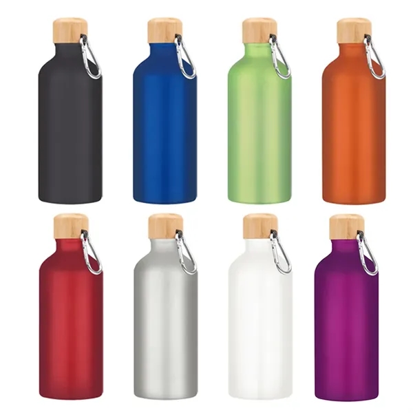 22 Oz. Aluminum  Bike sport Bottle With Bamboo Lid - 22 Oz. Aluminum  Bike sport Bottle With Bamboo Lid - Image 1 of 2