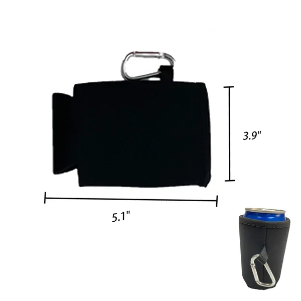 Neoprene Can Bottle Cooler with Carabiner Clip - Neoprene Can Bottle Cooler with Carabiner Clip - Image 1 of 1