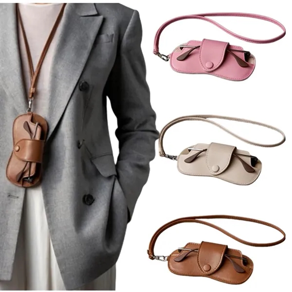 PU Leather Hanging Sunglasses Holder Case Pouch Bag - PU Leather Hanging Sunglasses Holder Case Pouch Bag - Image 2 of 4