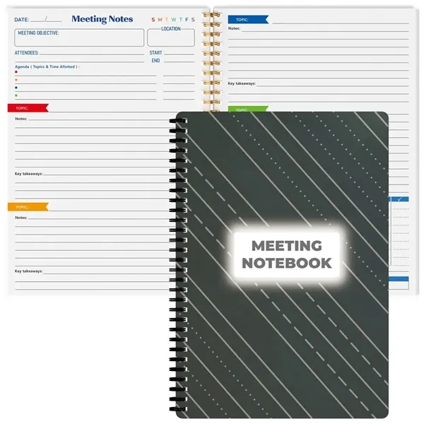 B5 BlackLine Style Meeting Notebook WIth Color Interior Page - B5 BlackLine Style Meeting Notebook WIth Color Interior Page - Image 0 of 4