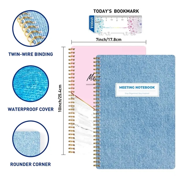 B5 BlackLine Style Meeting Notebook WIth Color Interior Page - B5 BlackLine Style Meeting Notebook WIth Color Interior Page - Image 1 of 4