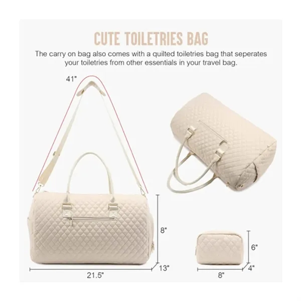 Pink Carry On Overnight Bag for Women with Toiletry - Pink Carry On Overnight Bag for Women with Toiletry - Image 3 of 5