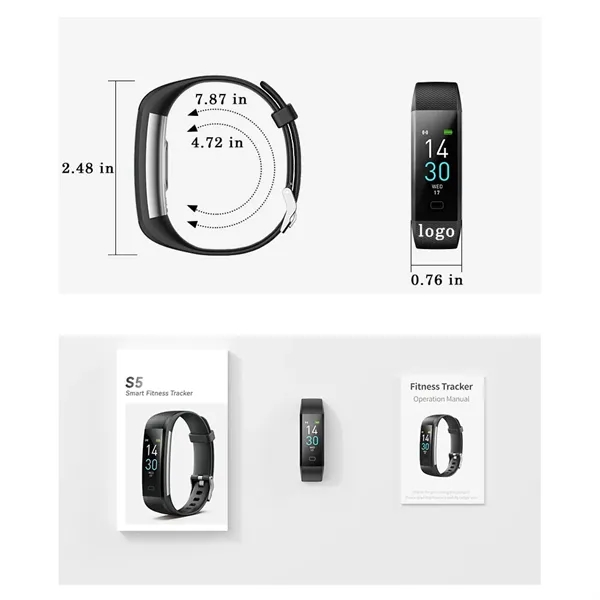 Smart Fitness Wristband - Temp/BP/HR Monitor & Step Counter - Smart Fitness Wristband - Temp/BP/HR Monitor & Step Counter - Image 1 of 4