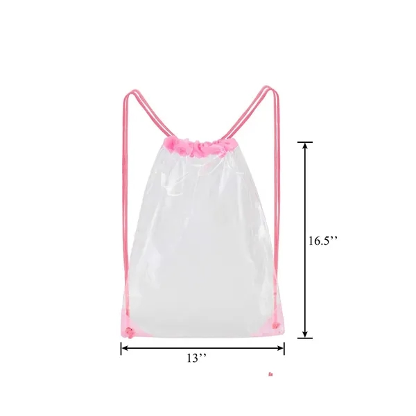17IN Waterproof PVC Clear Drawstring Backpack - 17IN Waterproof PVC Clear Drawstring Backpack - Image 1 of 2