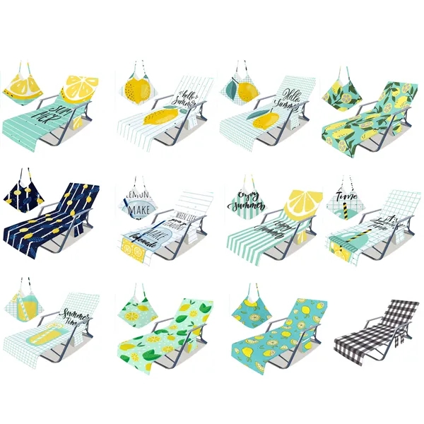 83" Microfiber Beach Chair Towel W/ Pocket - 83" Microfiber Beach Chair Towel W/ Pocket - Image 2 of 2