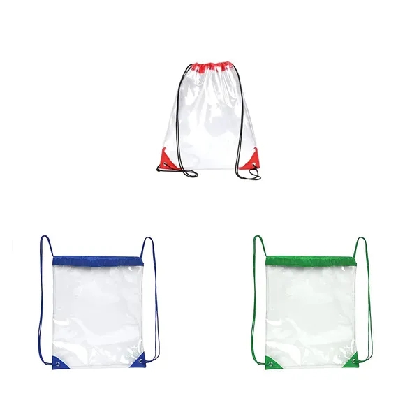 17IN Waterproof PVC Clear Drawstring Backpack - 17IN Waterproof PVC Clear Drawstring Backpack - Image 2 of 2