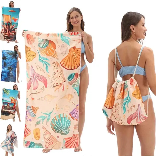 2-in-1 Beach Towel Backpack - 2-in-1 Beach Towel Backpack - Image 0 of 8