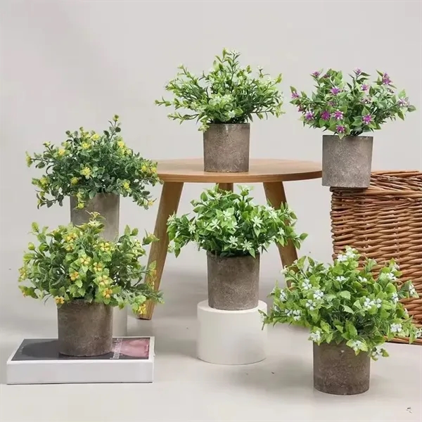 Mini Potted Fake Plants Artificial Small Eucalyptus For Home - Mini Potted Fake Plants Artificial Small Eucalyptus For Home - Image 1 of 6