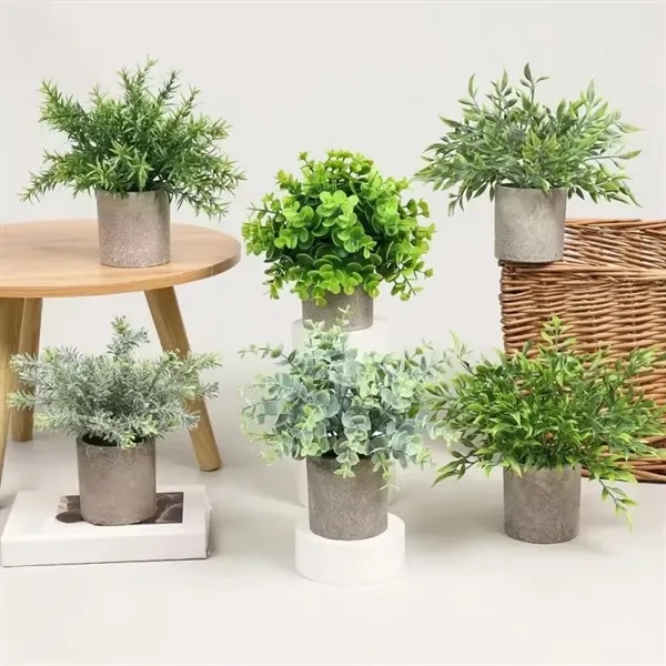 Mini Potted Fake Plants Artificial Small Eucalyptus For Home - Mini Potted Fake Plants Artificial Small Eucalyptus For Home - Image 2 of 6