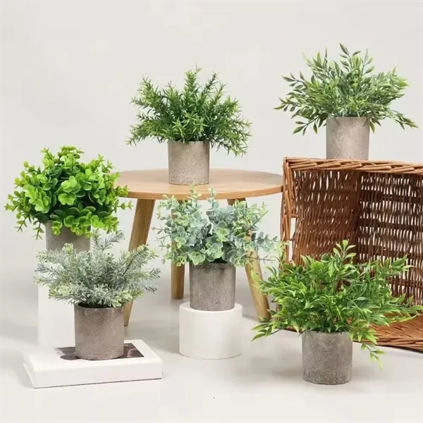 Mini Potted Fake Plants Artificial Small Eucalyptus For Home - Mini Potted Fake Plants Artificial Small Eucalyptus For Home - Image 3 of 6