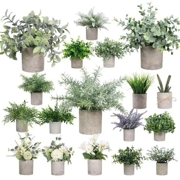 Mini Potted Fake Plants Artificial Small Eucalyptus For Home - Mini Potted Fake Plants Artificial Small Eucalyptus For Home - Image 5 of 6