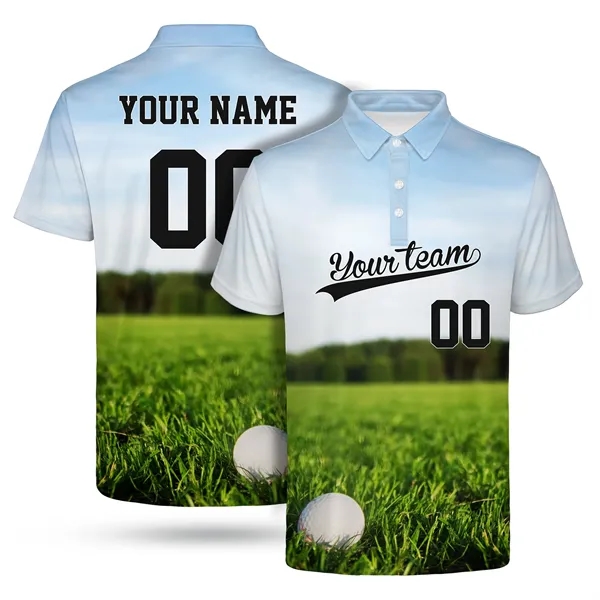Custom Full Color Dye Sublimation Performance Polo Shirt - Custom Full Color Dye Sublimation Performance Polo Shirt - Image 6 of 7