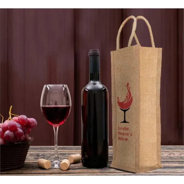 Jute Wine Bags - Printed - Jute Wine Bags - Printed - Image 4 of 5