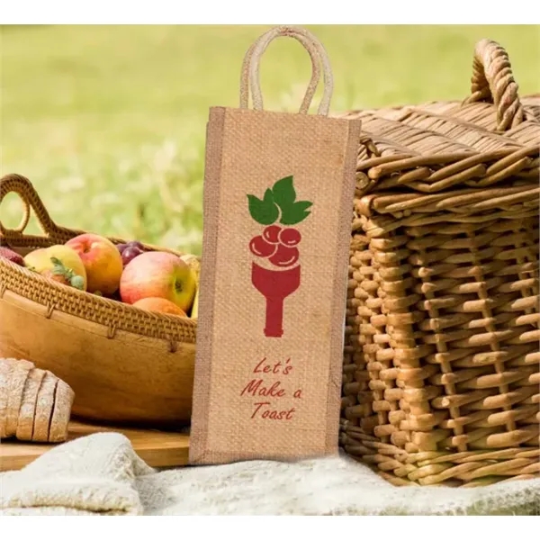 Jute Wine Bags - Printed - Jute Wine Bags - Printed - Image 5 of 5