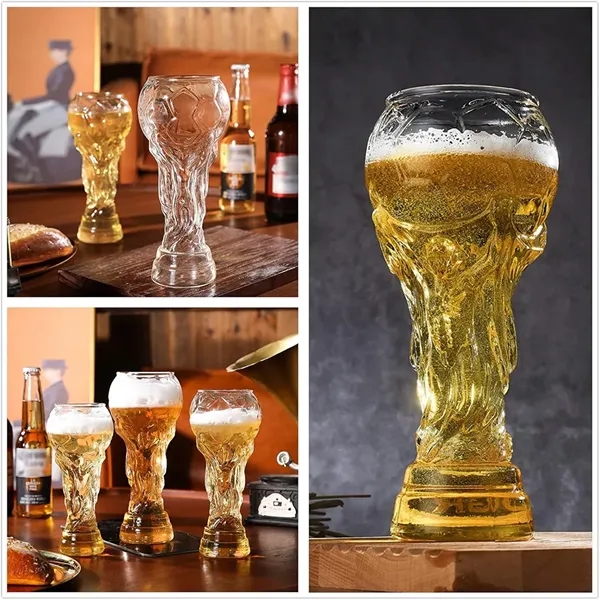 20 oz World Cup Beer Glass Football Shape - 20 oz World Cup Beer Glass Football Shape - Image 2 of 3