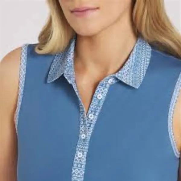 PUMA® Fair Isle Women's Sleeveless Golf Polo Shirt - PUMA® Fair Isle Women's Sleeveless Golf Polo Shirt - Image 1 of 2