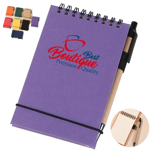 Solid Color Environmentally Friendly Note Pad With Pen - Solid Color Environmentally Friendly Note Pad With Pen - Image 0 of 12