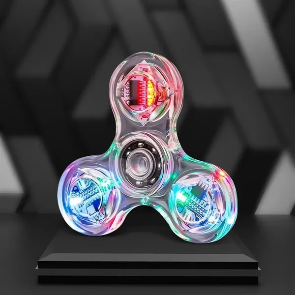 Custom Clear LED Light Fidget Spinner Toys - Custom Clear LED Light Fidget Spinner Toys - Image 0 of 13