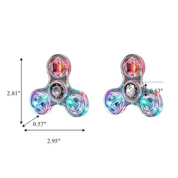 Custom Clear LED Light Fidget Spinner Toys - Custom Clear LED Light Fidget Spinner Toys - Image 2 of 13