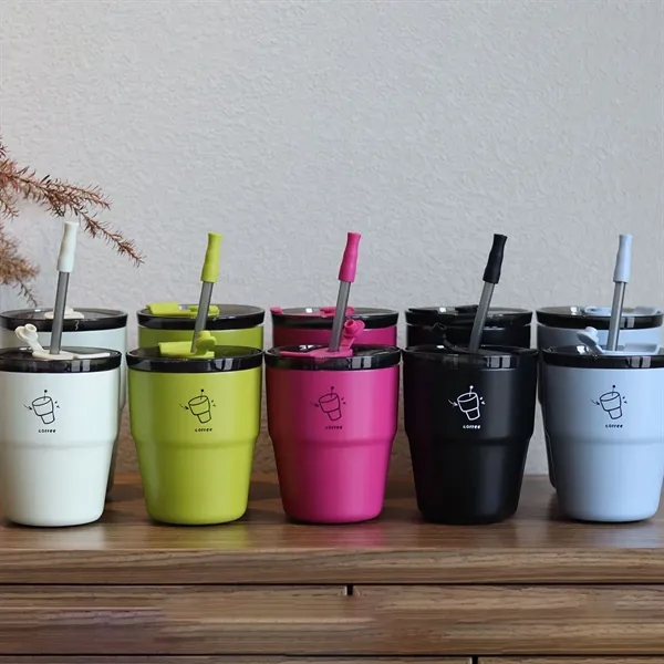 19OZ. Stainless Steel Straw Insulated Coffee Cup - 19OZ. Stainless Steel Straw Insulated Coffee Cup - Image 3 of 7