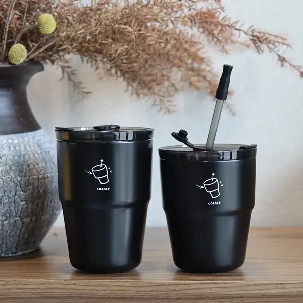 19OZ. Stainless Steel Straw Insulated Coffee Cup - 19OZ. Stainless Steel Straw Insulated Coffee Cup - Image 5 of 7
