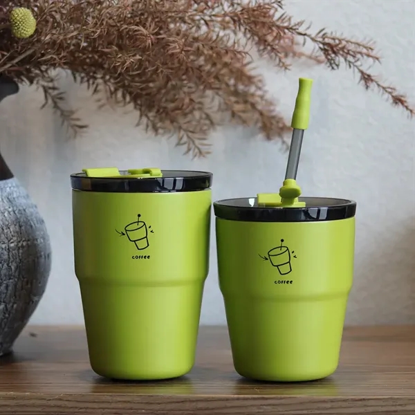 19OZ. Stainless Steel Straw Insulated Coffee Cup - 19OZ. Stainless Steel Straw Insulated Coffee Cup - Image 7 of 7